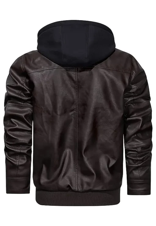 mens-coffee-faux-leather-bomber-jacket-with-removable-hood
