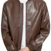 mens-dark-brown-bomber-faux-leather-jacket