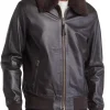 mens-dark-brown-faux-leather-bomber-jacket-with-shearling-collar