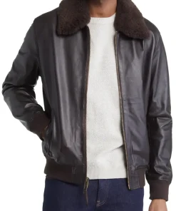 mens-dark-brown-faux-leather-bomber-jacket-with-shearling-collar
