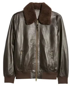 mens-dark-brown-faux-leather-bomber-jacket-with-shearling-collar