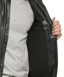 mens-elegant-black-faux-leather-bomber-jacket