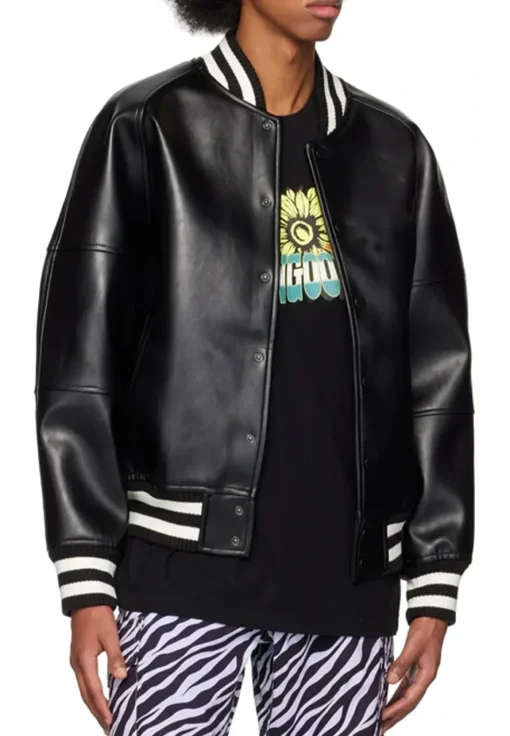 mens-exclusive-black-faux-leather-bomber-jacket