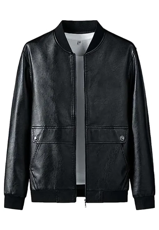 mens-faux-leather-black-motorcycle-bomber-jacket