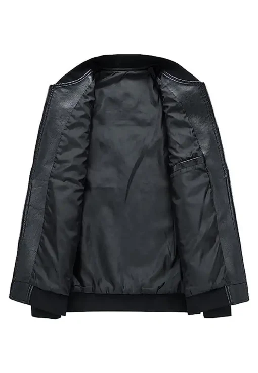mens-faux-leather-black-motorcycle-bomber-jacket