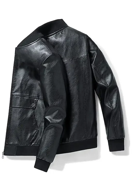 mens-faux-leather-black-motorcycle-bomber-jacket