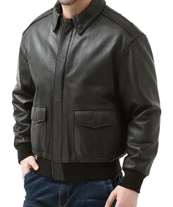 mens-flight-brown-faux-leather-bomber-jacket