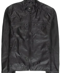mens-iconic-faux-leather-black-biker-jacket