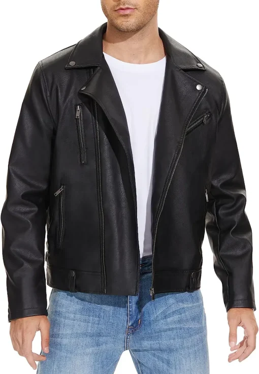mens-lapel-collar-black-faux-leather-biker-jacket