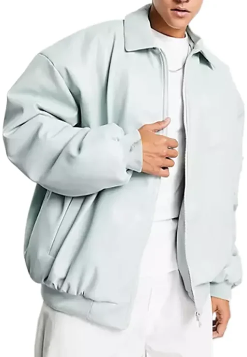 mens-oversized-light-blue-faux-leather-bomber-jacket