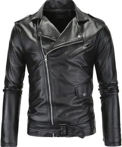 mens-retro-black-faux-leather-biker-jacket