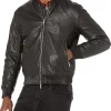 mens-retro-black-faux-leather-bomber-jacket