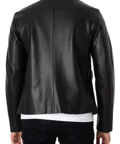 mens-snap-button-collar-black-faux-leather-jacket