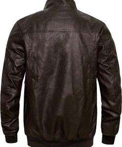 mens-stand-collar-brown-faux-leather-slim-fit-bomber-jacket