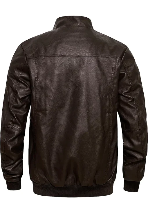 mens-stand-collar-brown-faux-leather-slim-fit-bomber-jacket