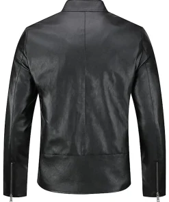 mens-stand-collar-casual-black-faux-leather-jacket