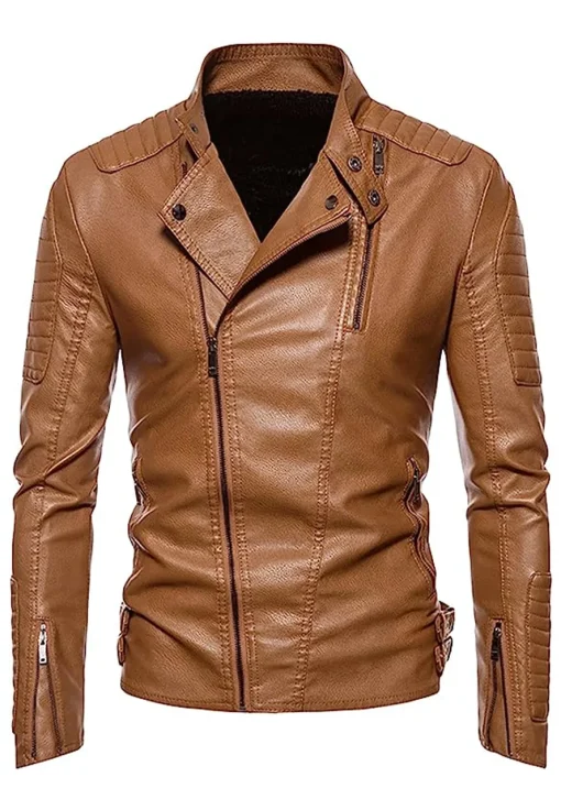 mens-vintage-asymmetric-zip-brown-faux-leather-jacket