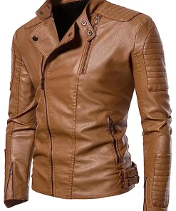 mens-vintage-asymmetric-zip-brown-faux-leather-jacket