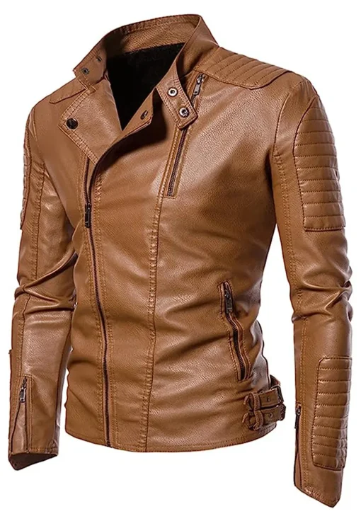 mens-vintage-asymmetric-zip-brown-faux-leather-jacket