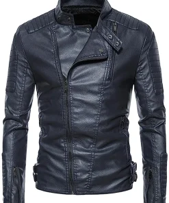 mens-vintage-asymmetric-zip-dark-blue-faux-leather-jacket