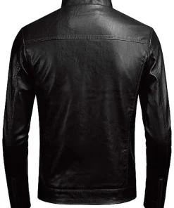 mens-vintage-black-faux-leather-moto-biker-jacket