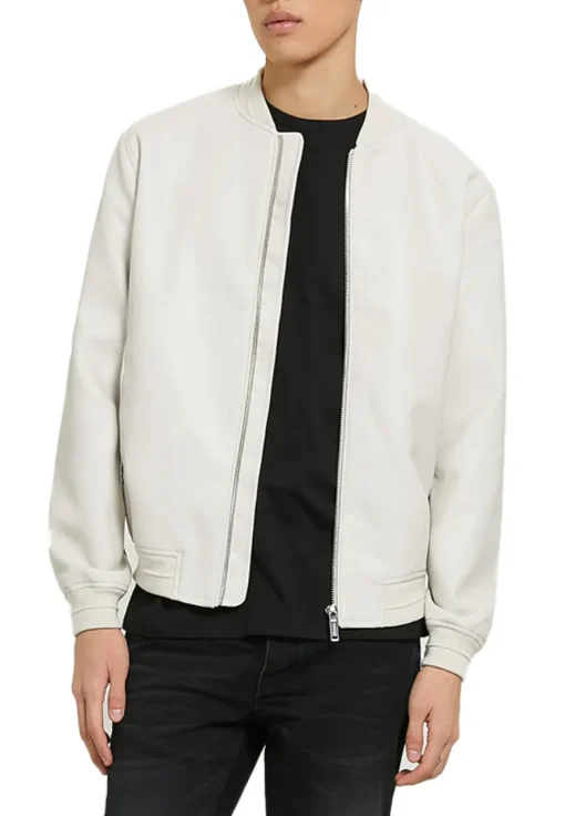mens-white-bomber-faux-leather-jacket