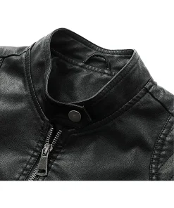 mens-zip-up-black-faux-leather-jacket