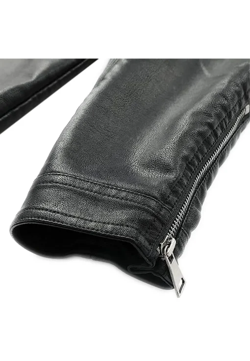 mens-zip-up-black-faux-leather-jacket