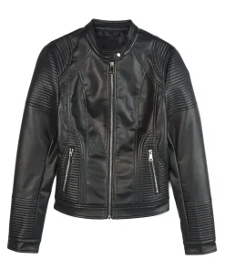 snap-tab-collar-womens-black-faux-leather-biker-jacket