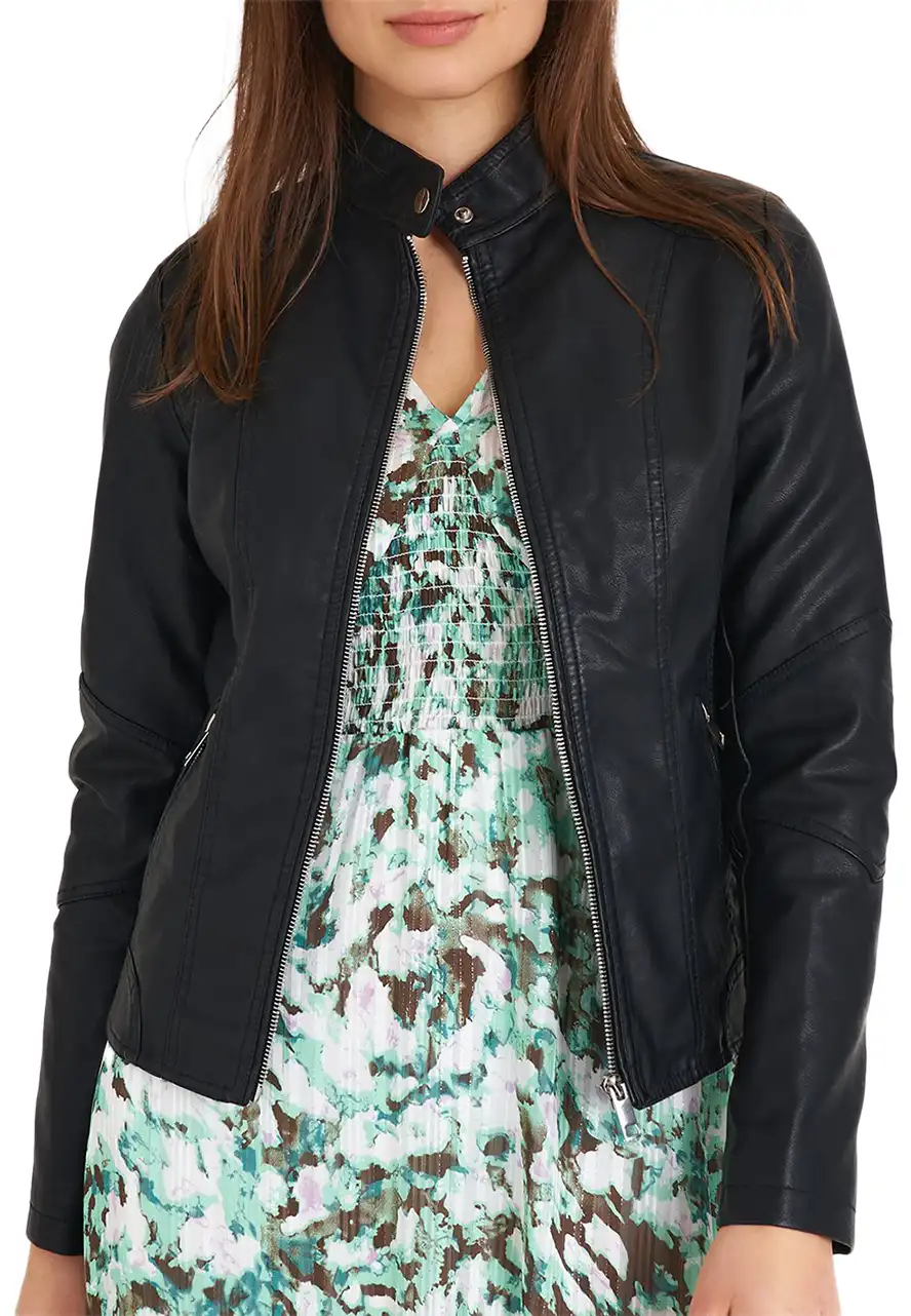 womens-black-faux-leather-basic-biker-jacket-1 womens-black-faux-leather-basic-biker-jacket