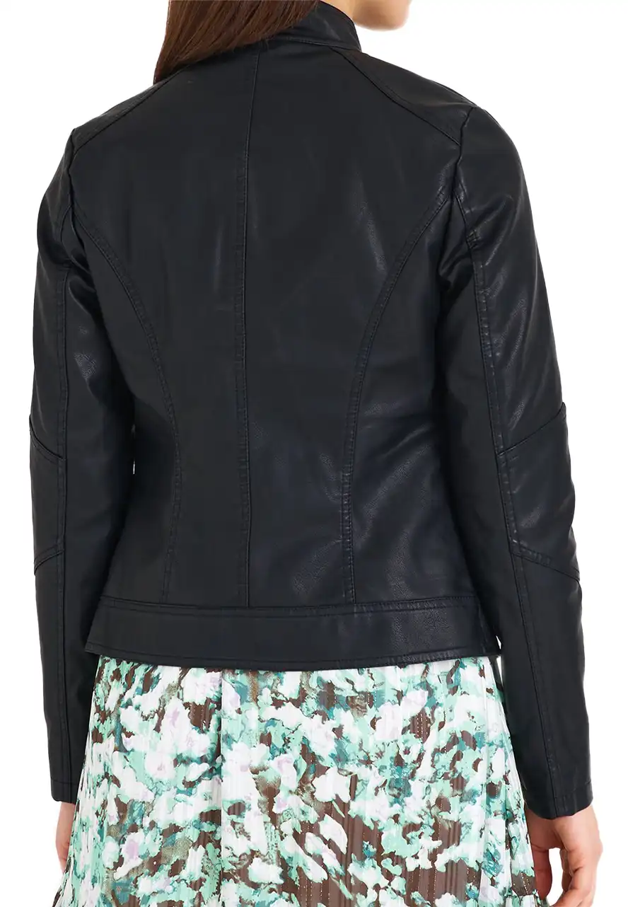 womens-black-faux-leather-basic-biker-jacket-4 womens-black-faux-leather-basic-biker-jacket