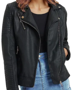 womens-black-faux-leather-casual-biker-jacket