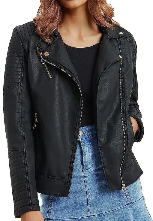 womens-black-faux-leather-casual-biker-jacket