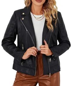 womens-black-faux-leather-casual-biker-jacket