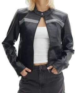 womens-black-faux-leather-long-sleeve-biker-jacket