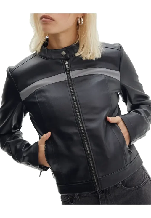 womens-black-faux-leather-long-sleeve-biker-jacket
