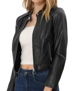 womens-black-faux-leather-short-biker-jacket