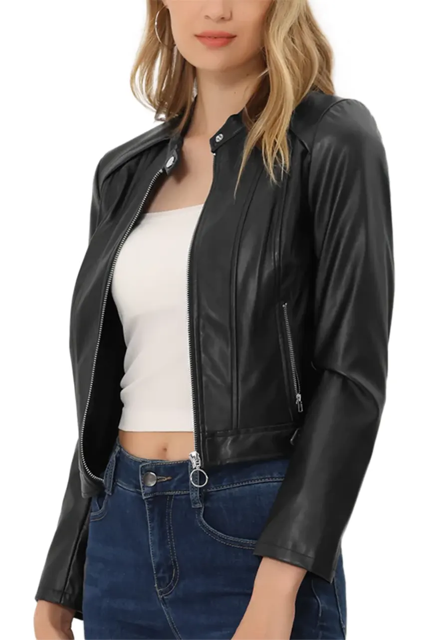 womens-black-faux-leather-short-biker-jacket-3 womens-black-faux-leather-short-biker-jacket