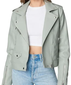 womens-brando-green-faux-leather-biker-jacket