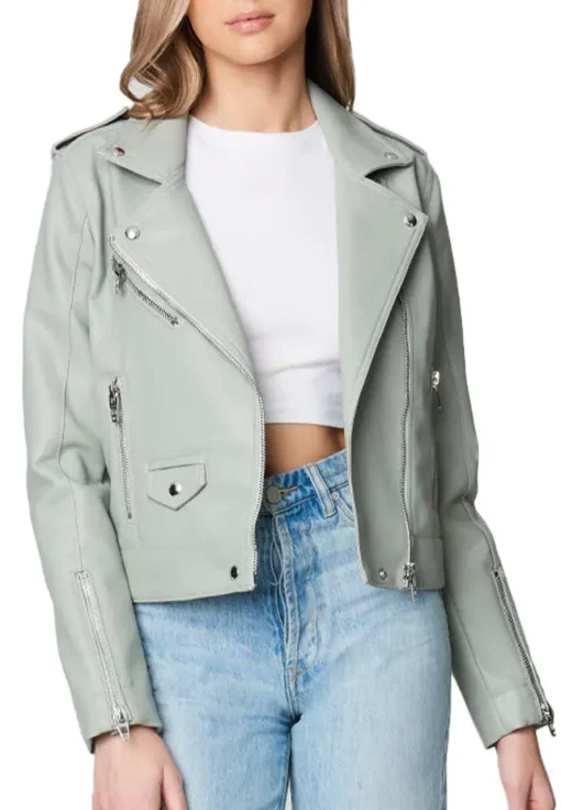 womens-brando-green-faux-leather-biker-jacket