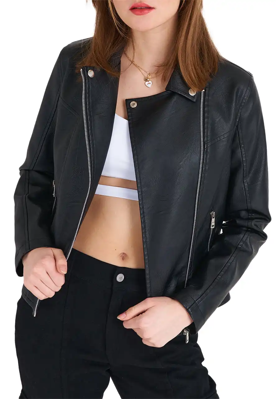 womens-casual-black-faux-leather-biker-jacket-2 womens-casual-black-faux-leather-biker-jacket