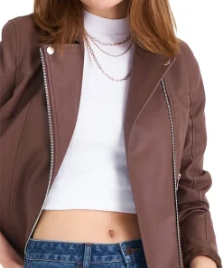 womens-casual-brown-faux-leather-biker-jacket