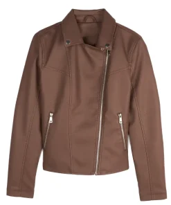 womens-casual-brown-faux-leather-biker-jacket