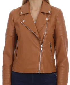 womens-classic-brown-faux-leather-biker-jacket