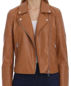 womens-classic-brown-faux-leather-biker-jacket