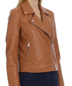 womens-classic-brown-faux-leather-biker-jacket