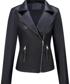 womens-elegant-black-faux-leather-biker-jacket