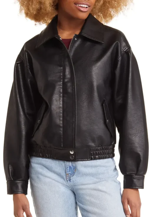 womens-faux-leather-black-oversize-bomber-jacket