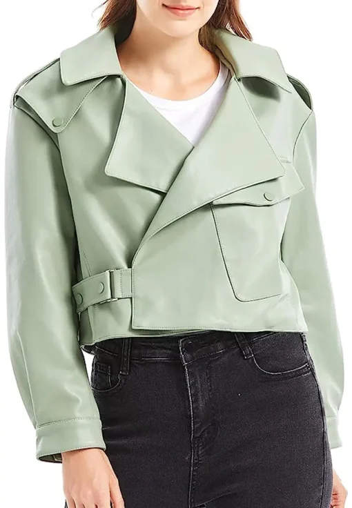 womens-green-faux-leather-biker-jacket