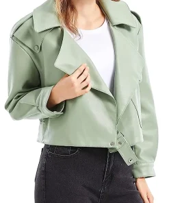 womens-green-faux-leather-biker-jacket